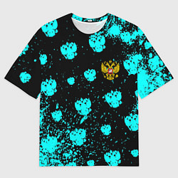 Футболка оверсайз мужская Герб текстура РФ, цвет: 3D-принт