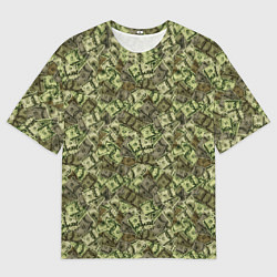 Футболка оверсайз мужская Милитари деньги, цвет: 3D-принт