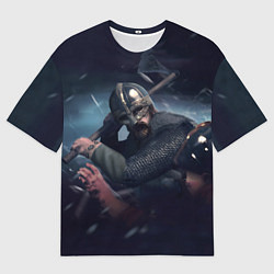 Мужская футболка оверсайз Викинг хускарл с секирой