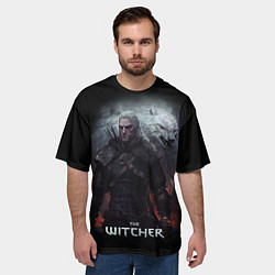 Футболка оверсайз мужская Ведьмак и белый зверь, цвет: 3D-принт — фото 2