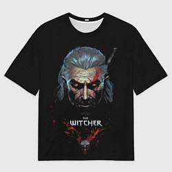 Мужская футболка оверсайз Ведьмак с повреждениями