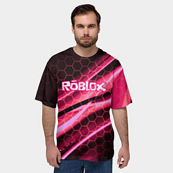 Футболка оверсайз мужская Roblox броня розовый, цвет: 3D-принт — фото 2