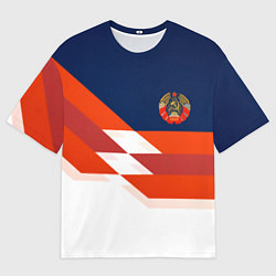Футболка оверсайз мужская СССР спорт геометрия, цвет: 3D-принт