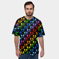 Футболка оверсайз мужская Marshmello dj colors, цвет: 3D-принт — фото 2