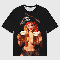 Мужская футболка оверсайз Пиво пиратское - уникальное предложение