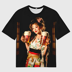 Мужская футболка оверсайз Японское пиво