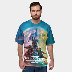 Футболка оверсайз мужская Эскалация свободы Helldivers 2, цвет: 3D-принт — фото 2