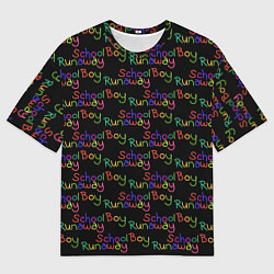 Футболка оверсайз мужская Logo - Schoolboy Runaway pattern, цвет: 3D-принт