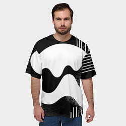 Футболка оверсайз мужская Солнечный дождь - абстракция, цвет: 3D-принт — фото 2
