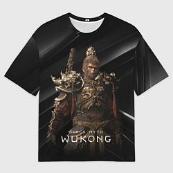 Мужская футболка оверсайз Black Myth Wukong в доспехах