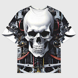 Мужская футболка оверсайз Cyber skull - ai art