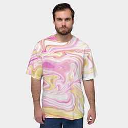 Футболка оверсайз мужская Абстракция мраморный фон, цвет: 3D-принт — фото 2