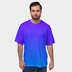 Футболка оверсайз мужская Фиолетово синий градиент, цвет: 3D-принт — фото 2