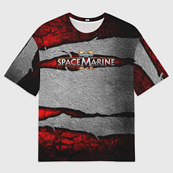 Мужская футболка оверсайз Warhammer space marine 2 лого