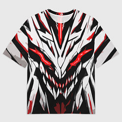 Футболка оверсайз мужская Красное абстрактное лицо монстра, цвет: 3D-принт