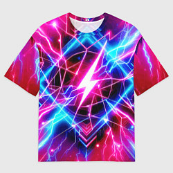 Футболка оверсайз мужская Lightning - neon fantasy, цвет: 3D-принт