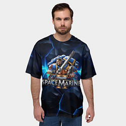 Футболка оверсайз мужская Captain Titus Warhammer 40000 space marine 2, цвет: 3D-принт — фото 2