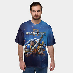 Футболка оверсайз мужская Captain Titus Warhammer 40000 space marine 2, цвет: 3D-принт — фото 2