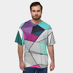 Футболка оверсайз мужская Яркая геометрическая абстракция, цвет: 3D-принт — фото 2