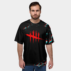 Футболка оверсайз мужская Dead by daylight глитч, цвет: 3D-принт — фото 2