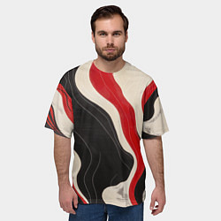 Футболка оверсайз мужская Абстрактные волнистые полосы, цвет: 3D-принт — фото 2