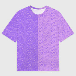 Футболка оверсайз мужская Фиолетовые и розовые волны, цвет: 3D-принт