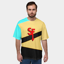 Футболка оверсайз мужская Салли фейс геометрия, цвет: 3D-принт — фото 2