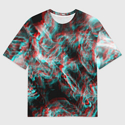 Футболка оверсайз мужская Дым из вейпа глитч, цвет: 3D-принт
