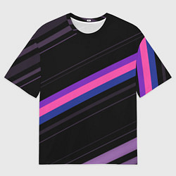 Футболка оверсайз мужская Неоновые полосы, цвет: 3D-принт