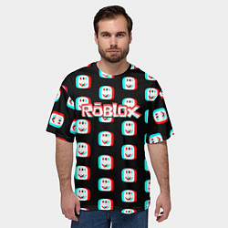 Футболка оверсайз мужская Roblox pattern glitch, цвет: 3D-принт — фото 2