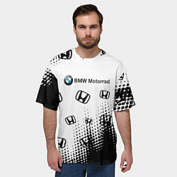 Футболка оверсайз мужская BMW x honda pattern, цвет: 3D-принт — фото 2