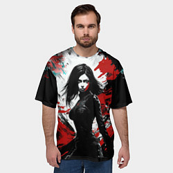 Футболка оверсайз мужская Девушка воин, цвет: 3D-принт — фото 2