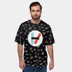 Футболка оверсайз мужская Twenty one pilots glitch, цвет: 3D-принт — фото 2