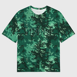 Мужская футболка оверсайз Шифровка маскировка - мат