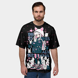 Футболка оверсайз мужская Chiaki Nanami Neko, цвет: 3D-принт — фото 2