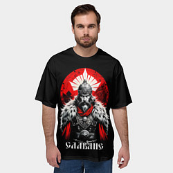 Футболка оверсайз мужская Славяне воин, цвет: 3D-принт — фото 2