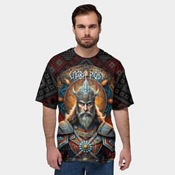 Футболка оверсайз мужская Слава роду воин, цвет: 3D-принт — фото 2