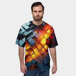 Футболка оверсайз мужская Трехмерные кубики с разрушением, цвет: 3D-принт — фото 2