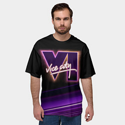 Футболка оверсайз мужская GTA VI - Vice city, цвет: 3D-принт — фото 2