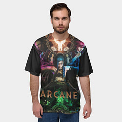 Футболка оверсайз мужская Джинкс Вай и Силко Аркейн, цвет: 3D-принт — фото 2