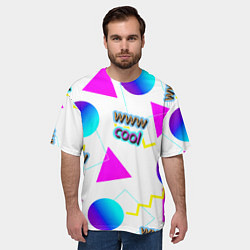 Футболка оверсайз мужская WWW Cool: Геометрия и стиль 90-х, цвет: 3D-принт — фото 2