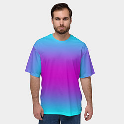 Футболка оверсайз мужская Градиент неоновые цвета, цвет: 3D-принт — фото 2