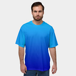 Футболка оверсайз мужская Голубой градиент, цвет: 3D-принт — фото 2