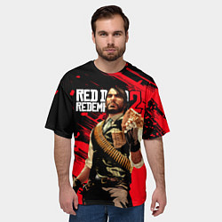 Футболка оверсайз мужская Red Dead Redemption 2 - Wanted, цвет: 3D-принт — фото 2