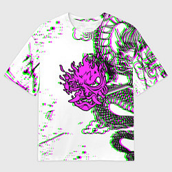 Футболка оверсайз мужская Cyberpunk neon dragon, цвет: 3D-принт
