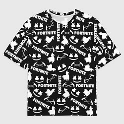 Мужская футболка оверсайз Fortnite black pattern