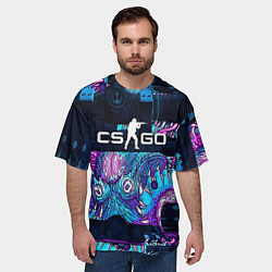 Футболка оверсайз мужская CS GO neon blob, цвет: 3D-принт — фото 2
