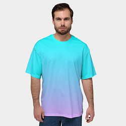 Футболка оверсайз мужская Неоновые разводы градиента, цвет: 3D-принт — фото 2