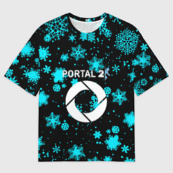 Футболка оверсайз мужская Portal winter, цвет: 3D-принт