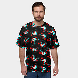 Футболка оверсайз мужская Монокума глитч, цвет: 3D-принт — фото 2
